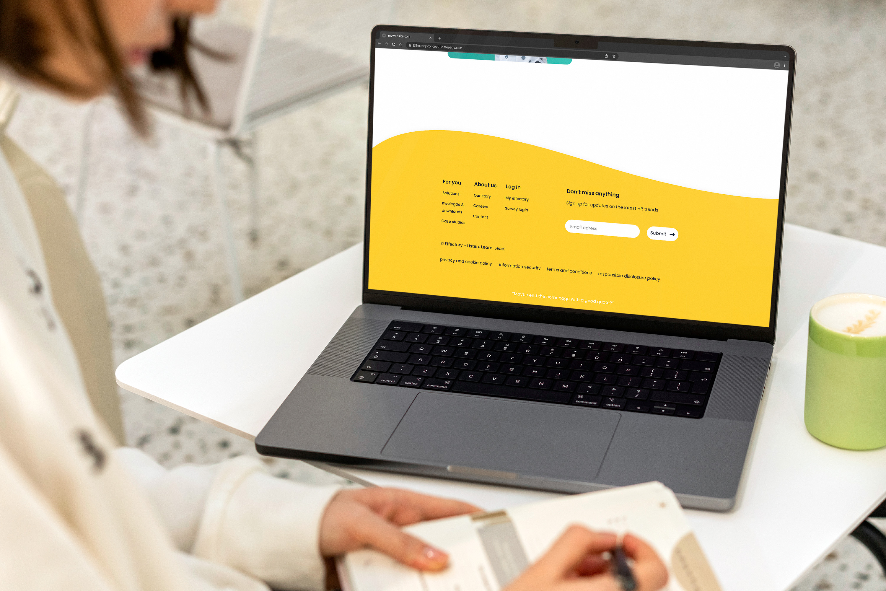 Webconcept voor de footer van Effectory