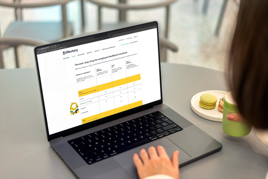 Webconcept voor de prijzenpagina van Effectory