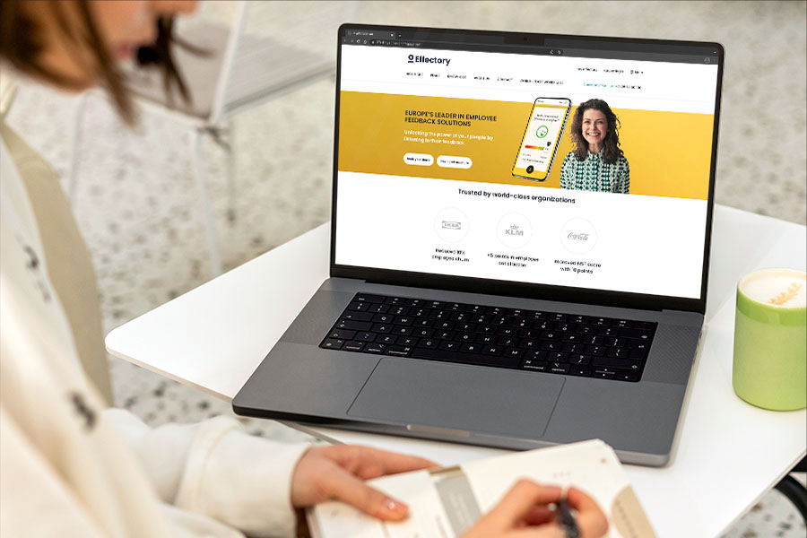 Webconcept voor de homepage van Effectory