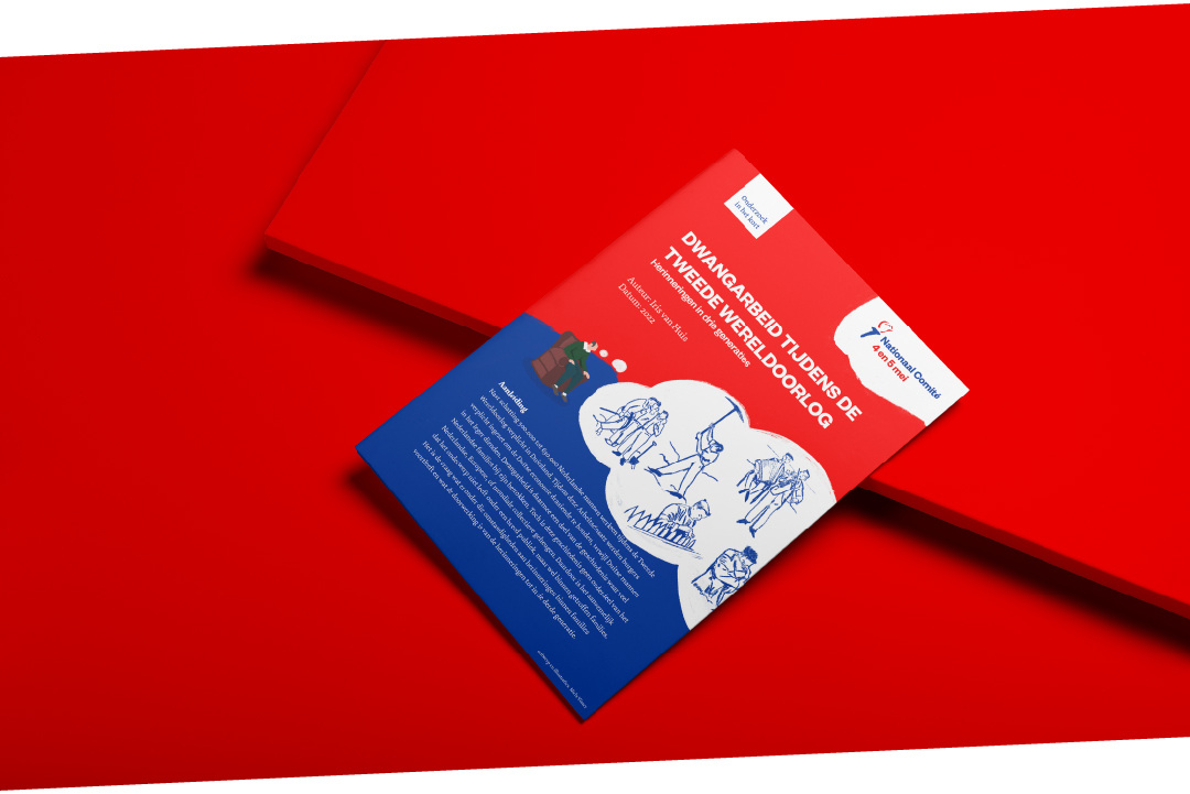 Voorkant van een factsheet voor het Nationaal Comité 4 en 5 mei
